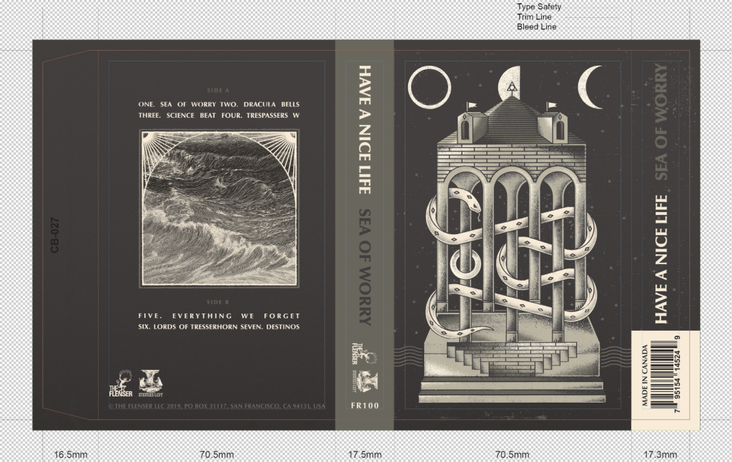 Have a Nice Life - Sea of Worry cassette artwork template