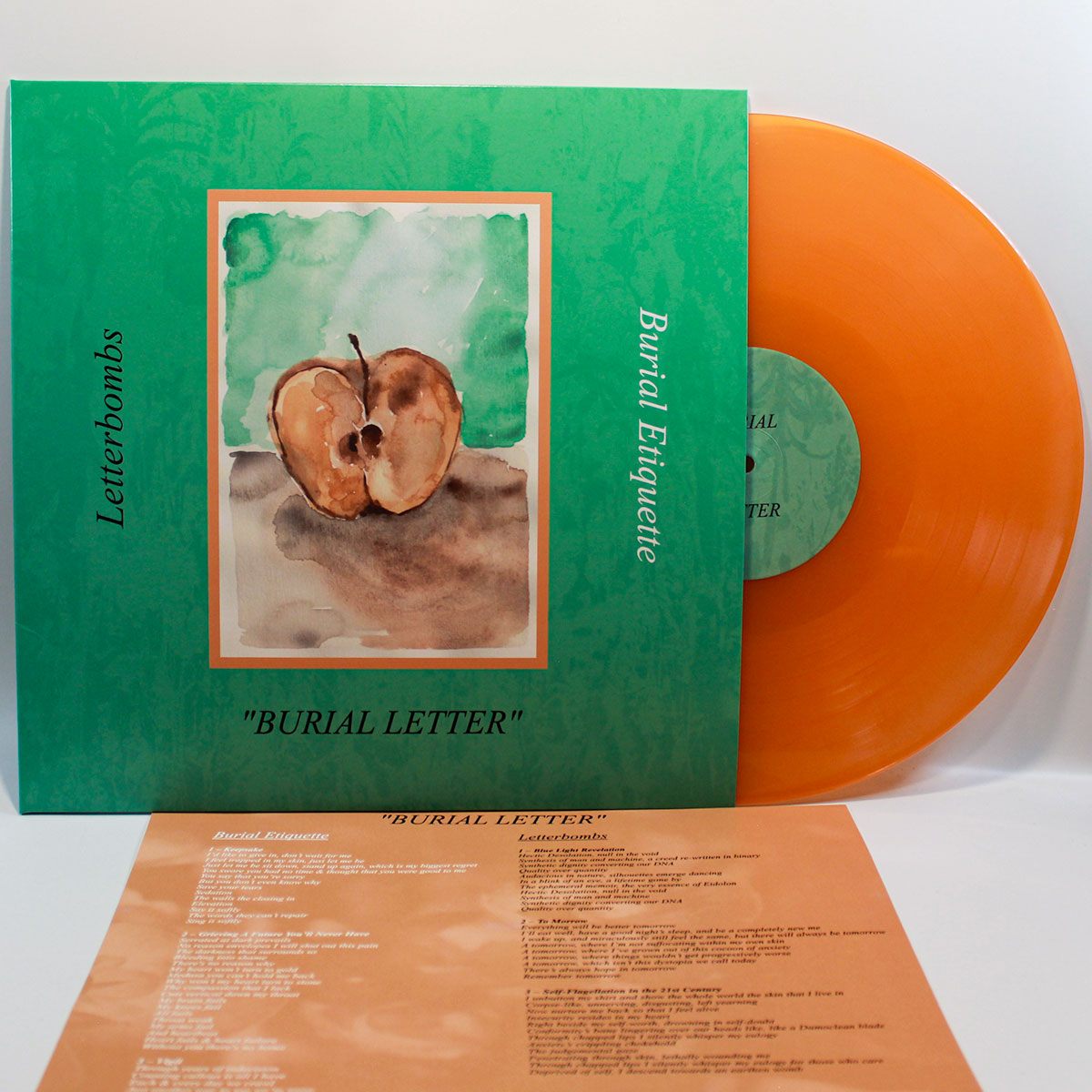 Burial Letter translucent orange vinyl (O3 / PMS 716)