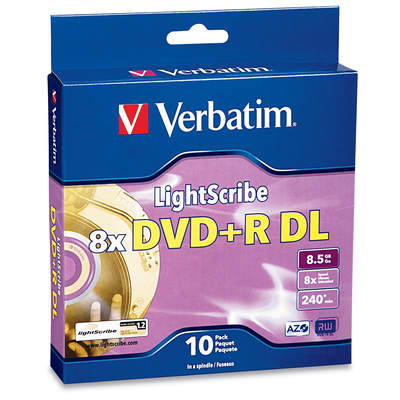 Verbatim Lightscribe 96689 DVD+R DL 8X package