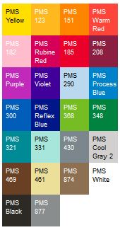 Standard PMS colors for vinyl labels