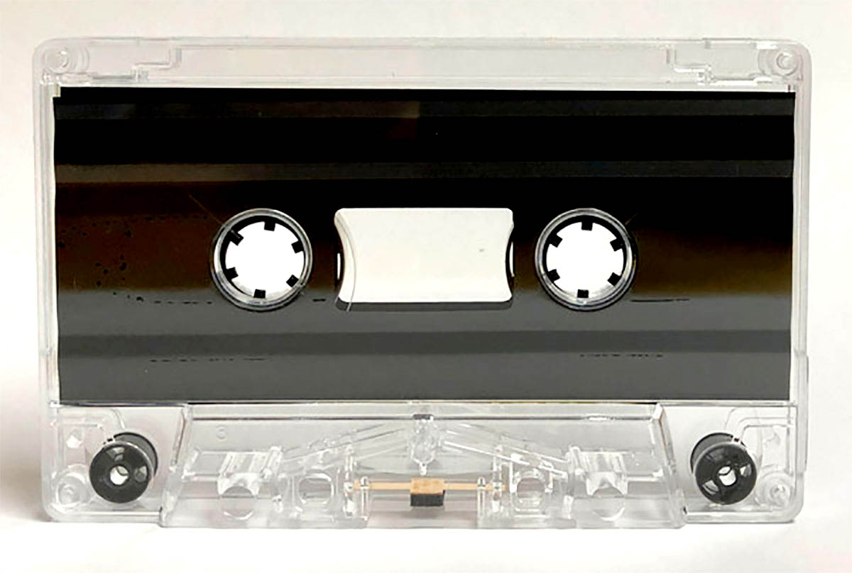 C-34 clear audio cassette with graphite liners