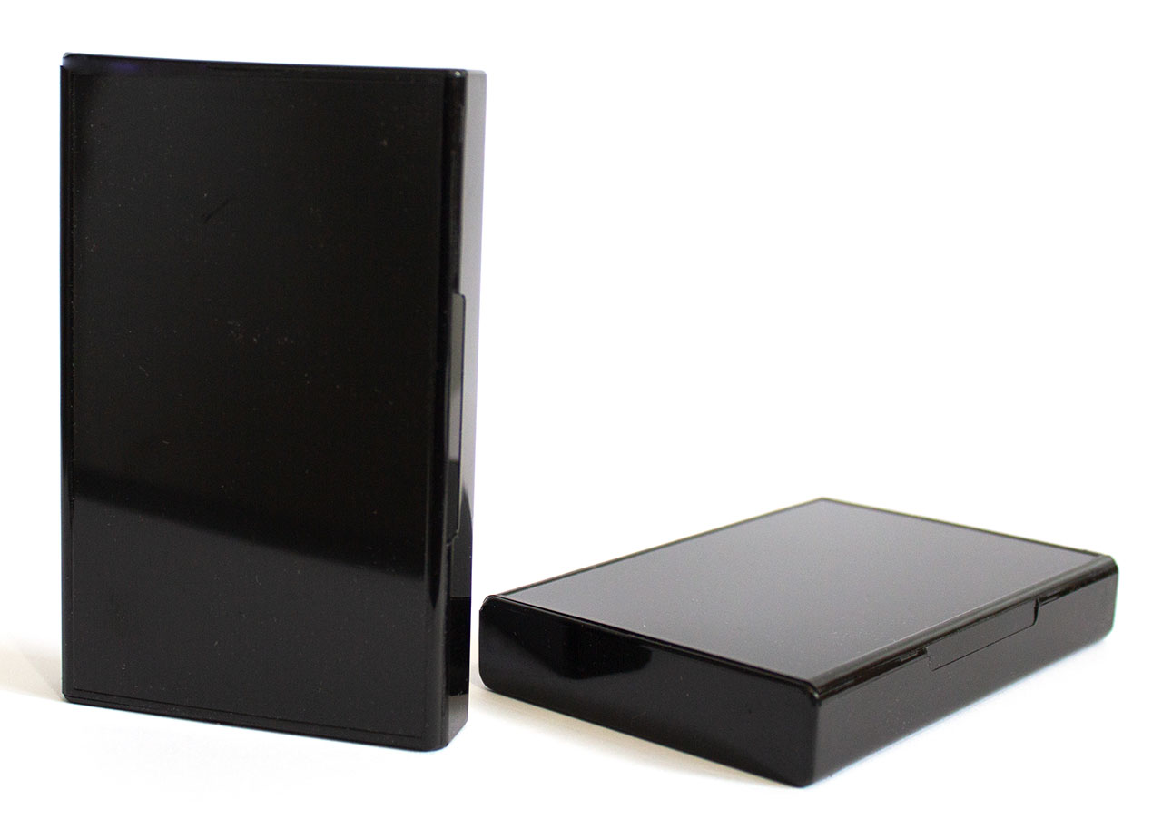 full black opaque norelco case for audio cassette
