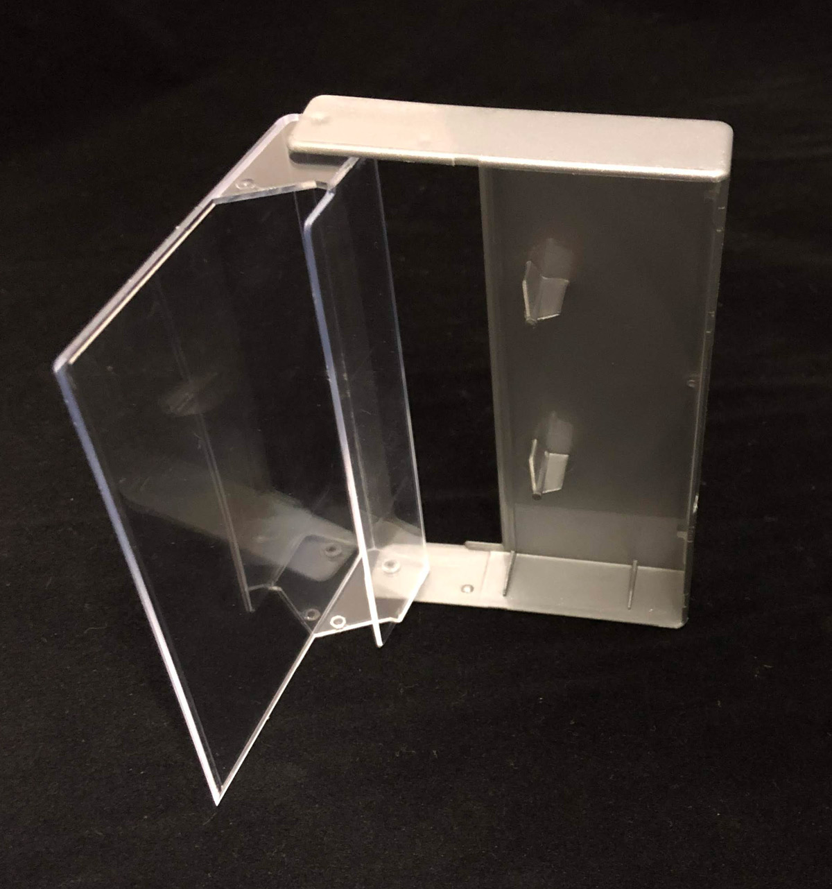 metallic silver cassette case
