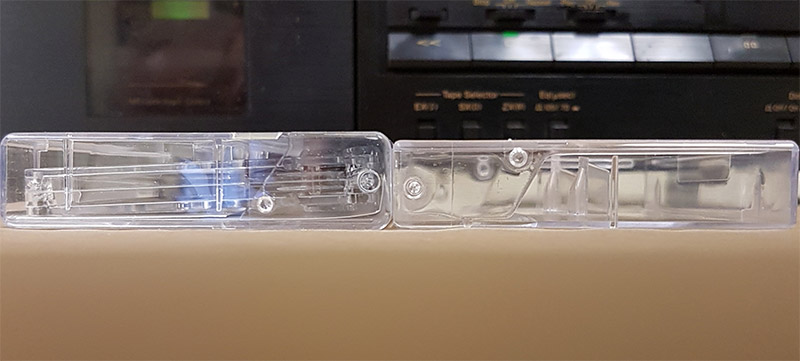 Slim cassette box compared to standard cassette box