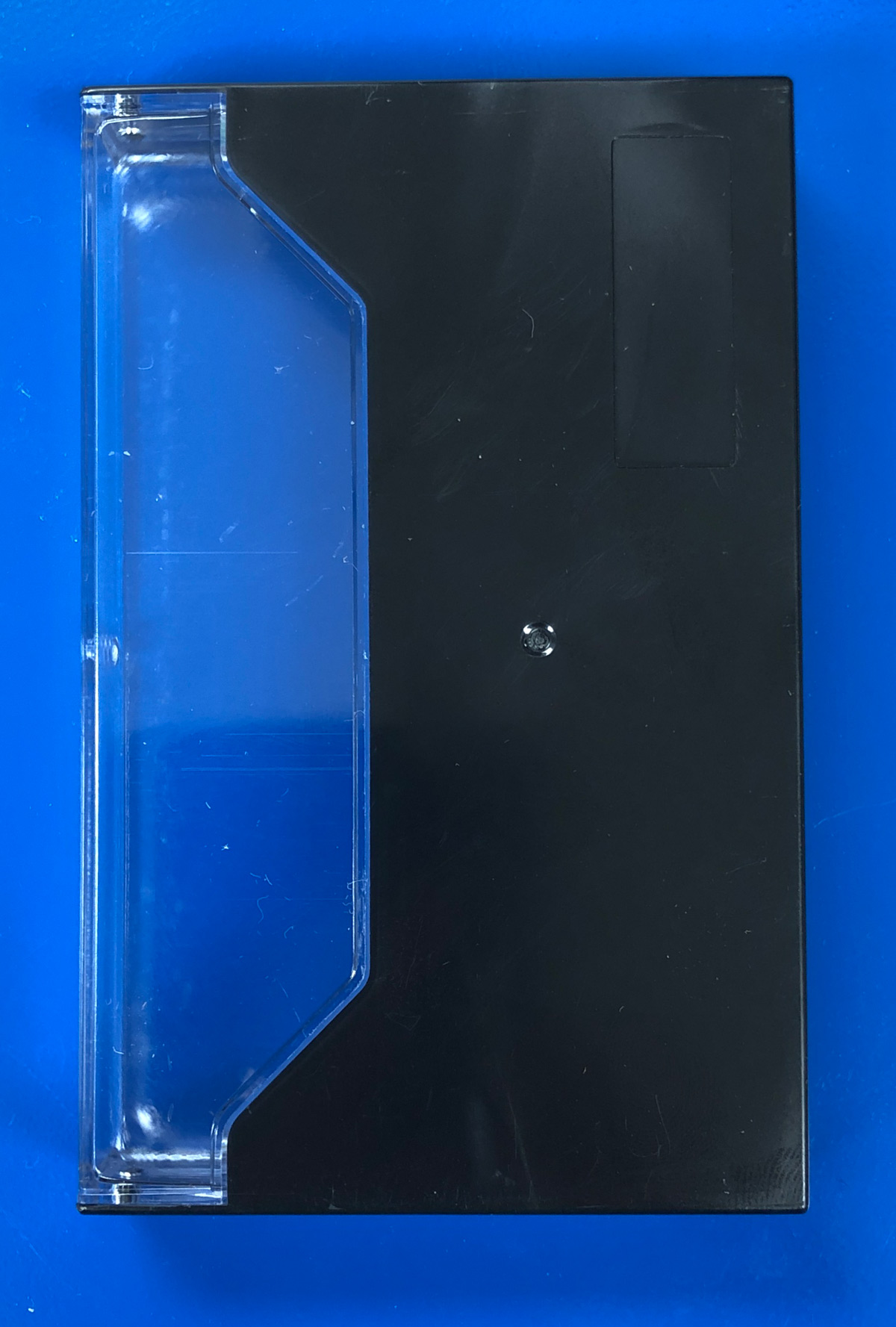 vintage clear/black audio norelco cases