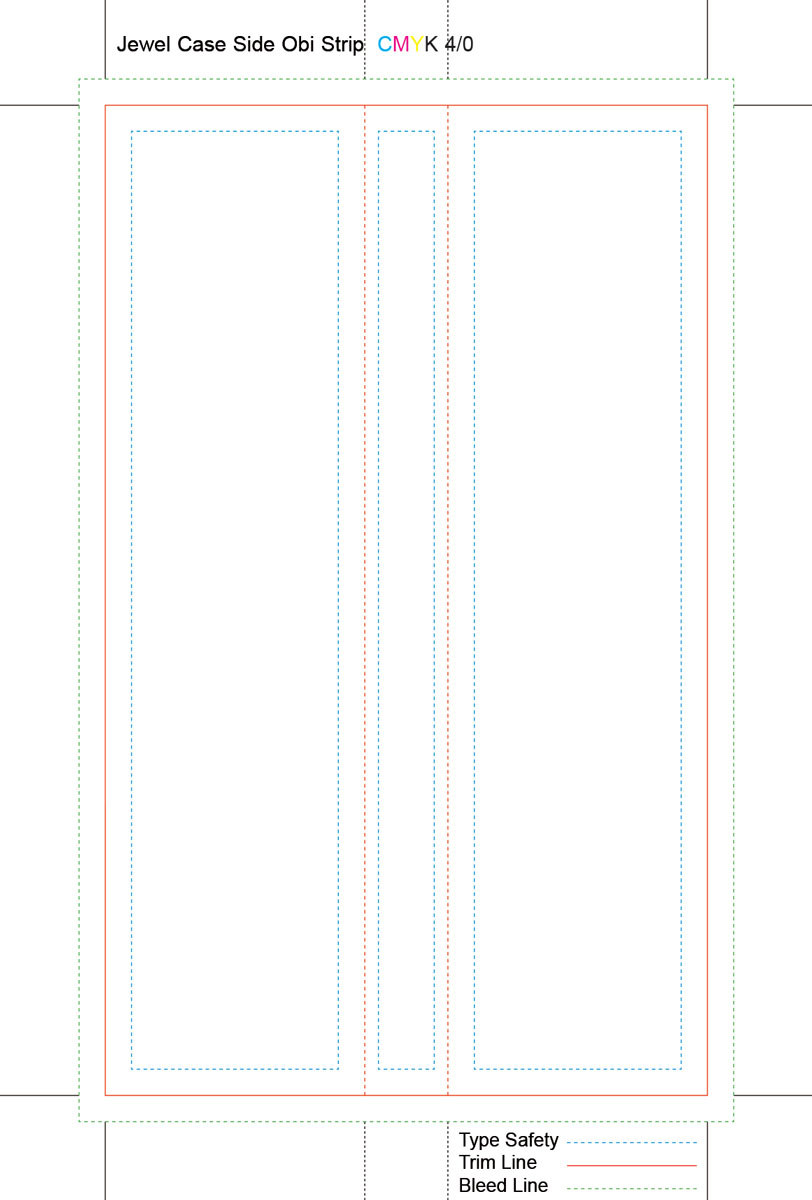 CD spine wrap obi-strip template