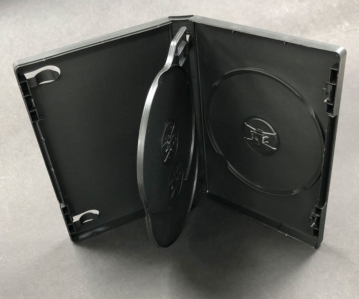 Inside view of DVD 3 Disc Chubby Case With 33mm Spine