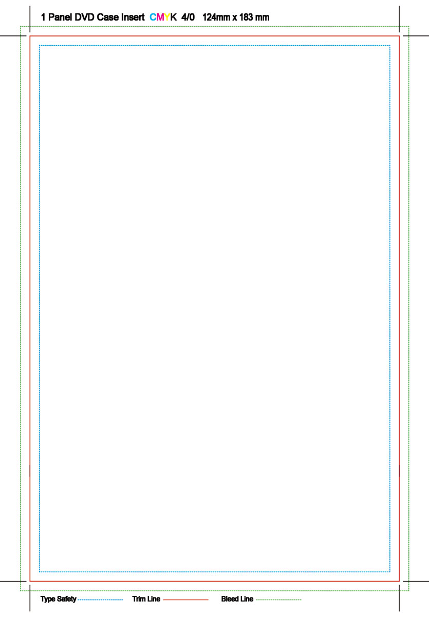 Printed 1-Panel DVD insert template