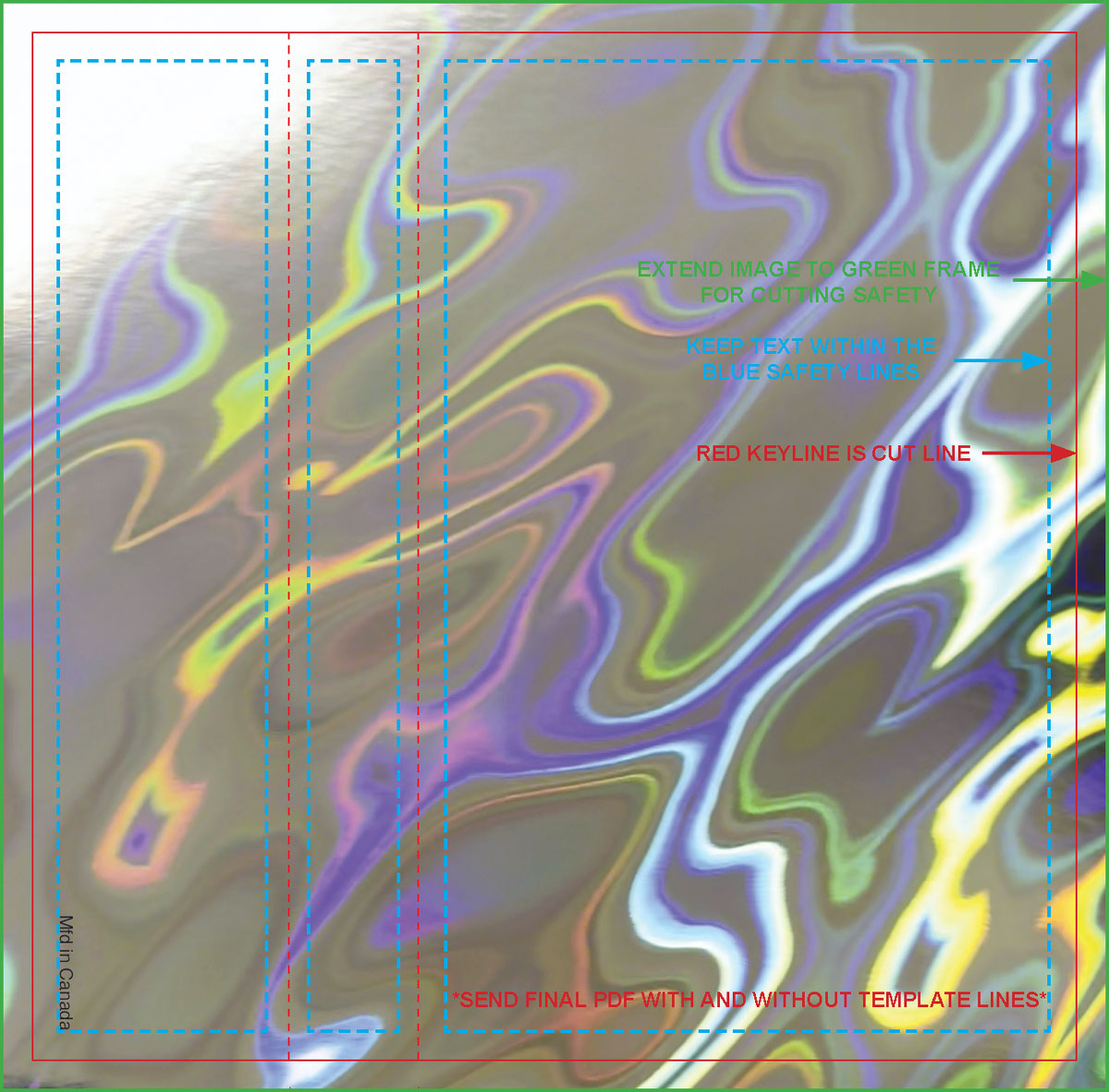 Printed J-cards on "lava" holographic paper