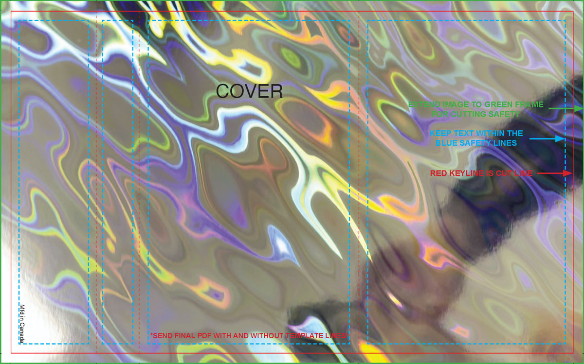 Printed J-cards on "lava" holographic paper