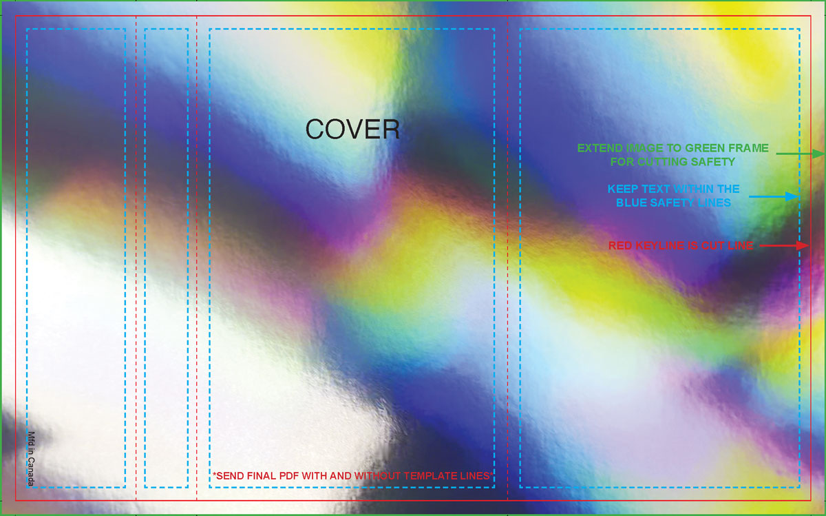 Printed J-cards on "rainbow" holographic paper