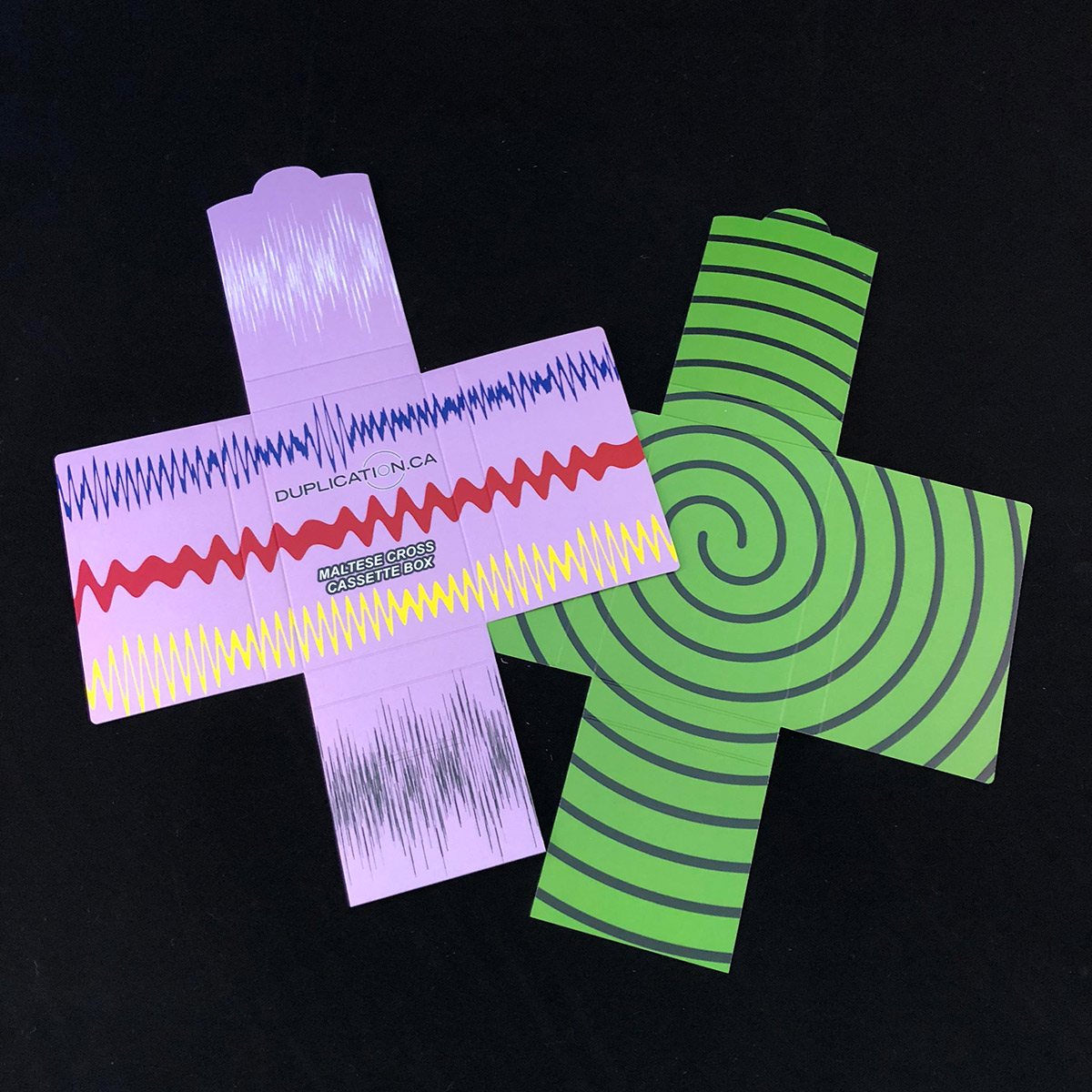 Maltese Cross Cassette box covers print sample