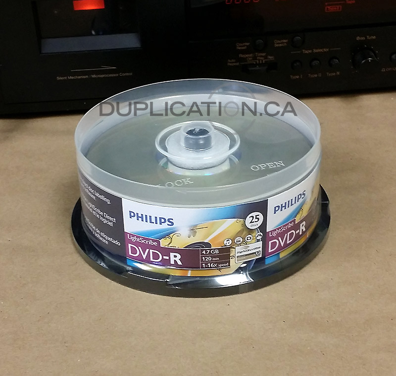 Philips Lightscribe DVD-R 25pk in stock at duplication.ca