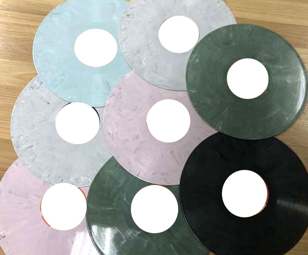 Recycled random color vinyl pressing