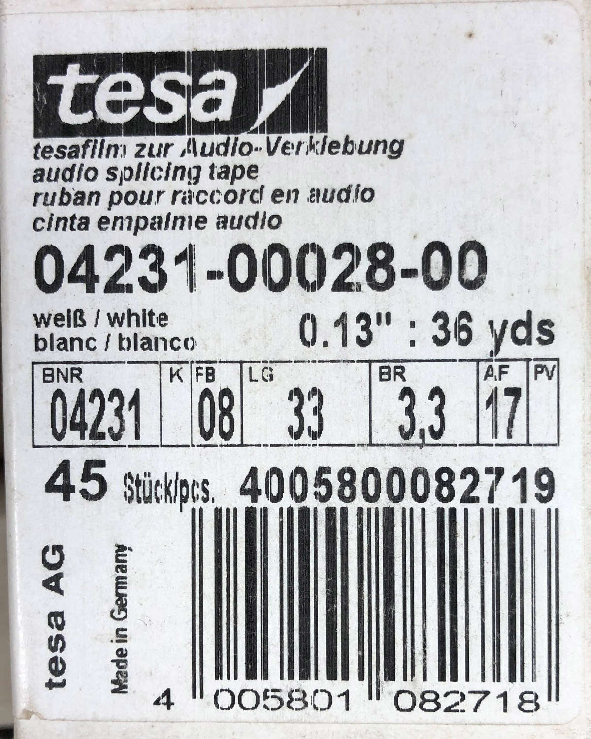 Tesa Splicing Tape for Audio Cassettes
