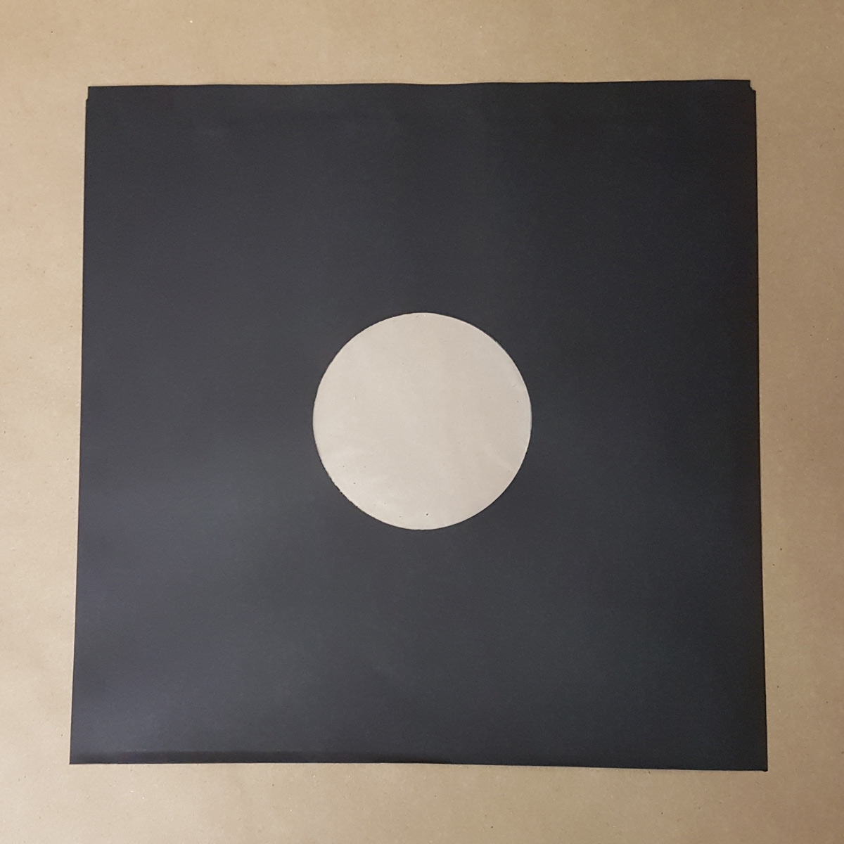 12 inch black vinyl record sleeve with poly liner
