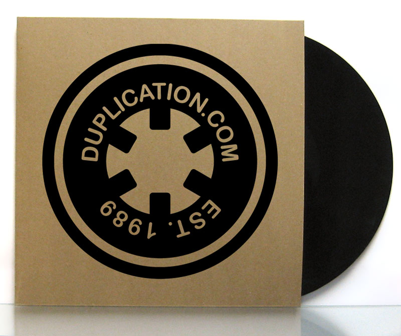 Chipboard 12-inch jacket with black ink artwork