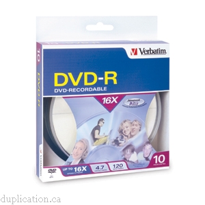 DVD-R 4.7GB 16X Branded 10pk Spindle Box