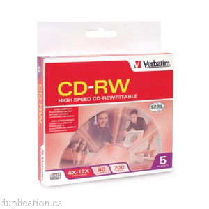 CD-RW 80M/700MB 4X-12X HIGHSPEED 5PK