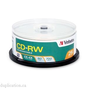 CD-RW 80M/700MB 2X-4X BRANDED 25PK SPDL