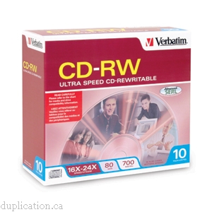 CD-RW 80MIN 700MB 16X-24X ULTRA SPEED 10PK