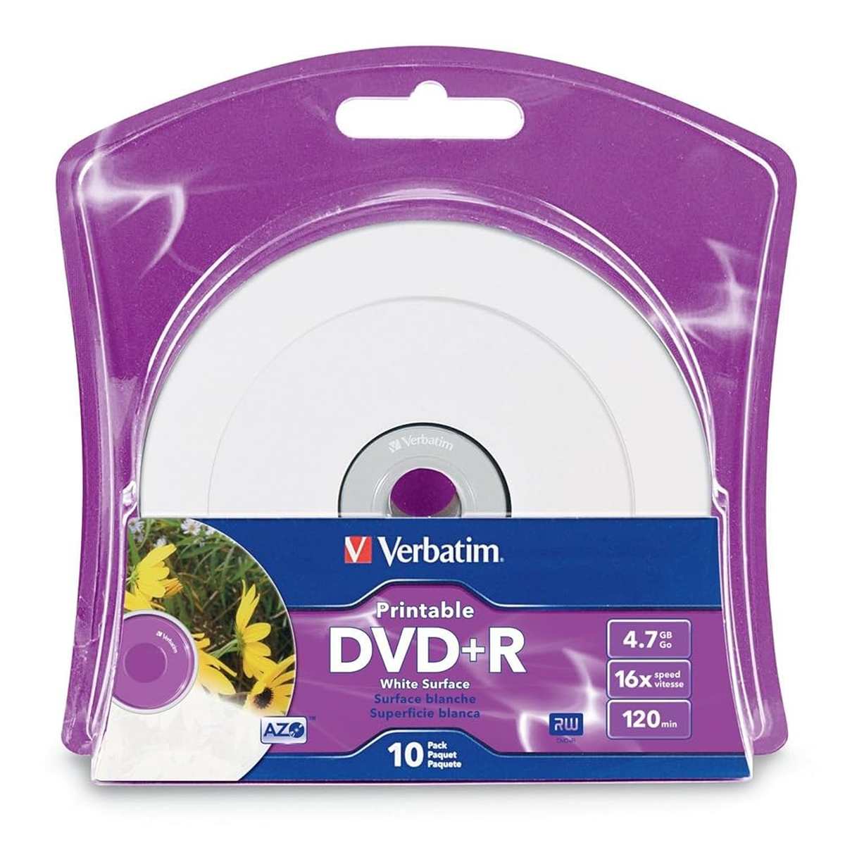 Verbatim 96940 DVD+R 4.7GB 16x White Inkjet Printable 10PK