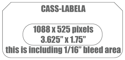 Printed Audio Cassette Labels, Colour Full Bleed, Two Sides