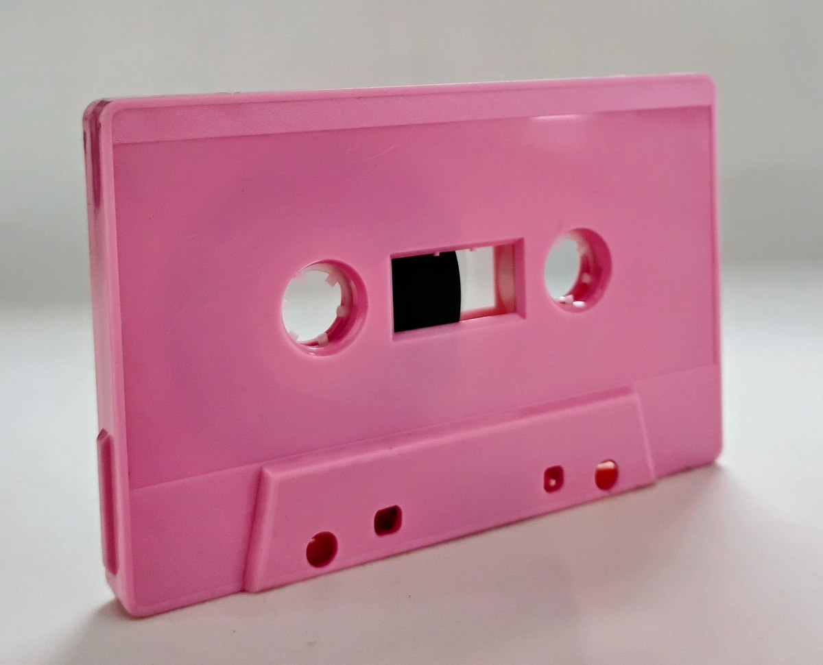 C-49 Pink SW shell RTM/Fox Type I Audio cassette