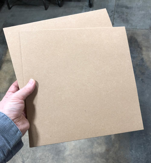 10 Inch Kraft Chipboard Record Jacket, No Hole