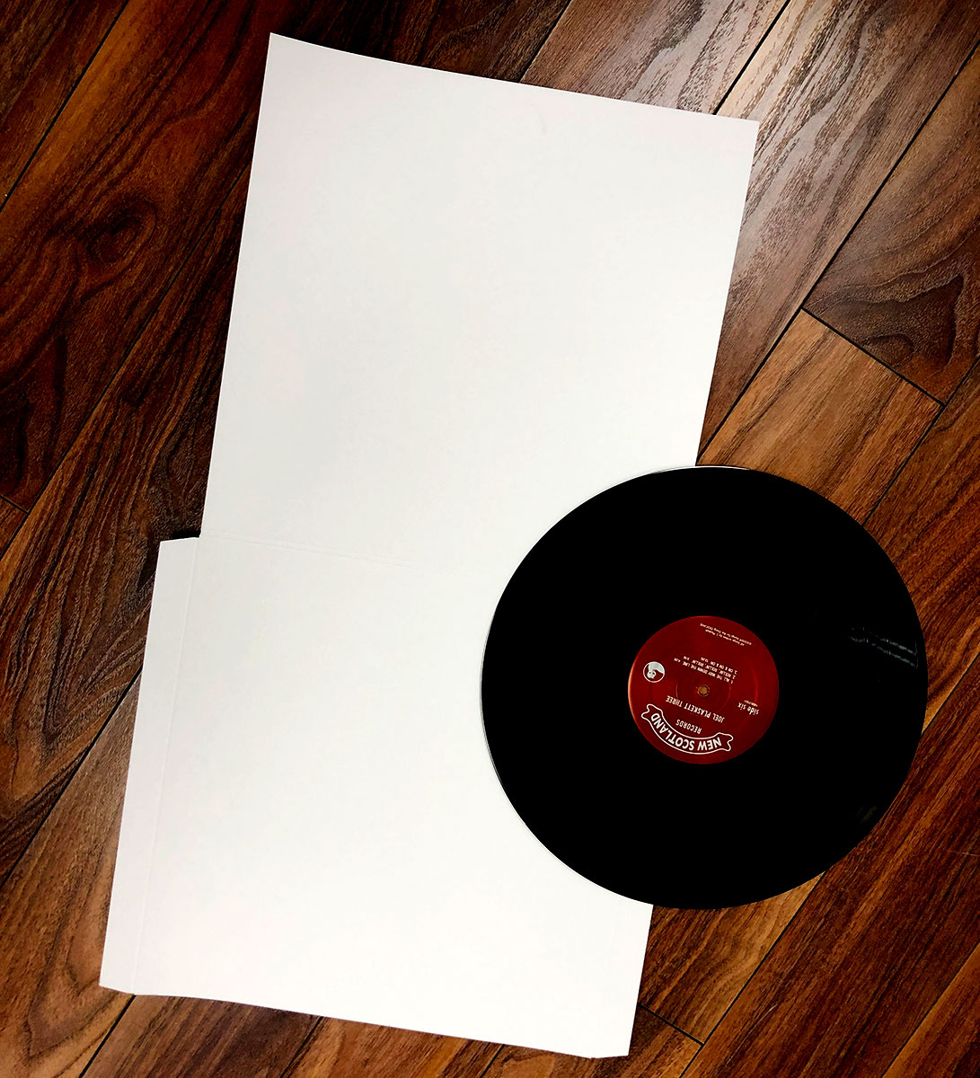 12 Inch Record Jacket Flats, Matte White, Printable, With Spine, template V12JACKETWS