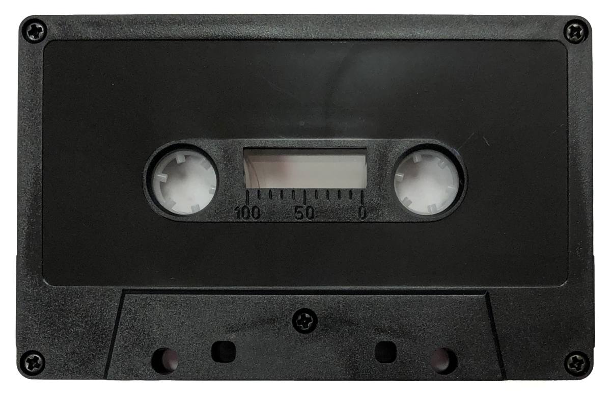 C-92 Black shell with screws Chrome Type II Audio cassette