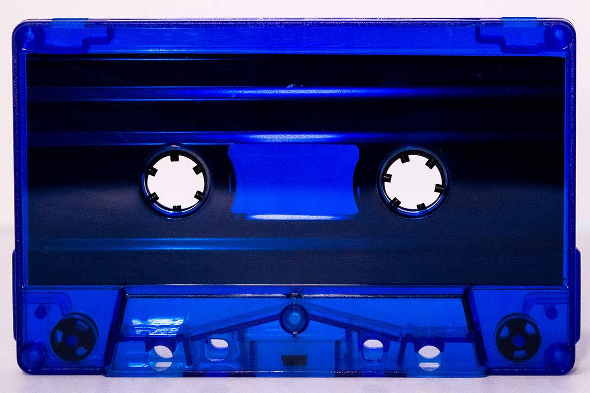 C-07 Blue Tint with black liner no screws China Type I Audio cassette