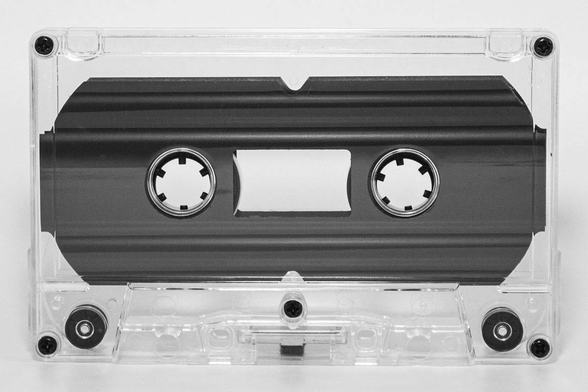 C-20 Clear shell with grey liner RTM/FOX Type I Audio cassette