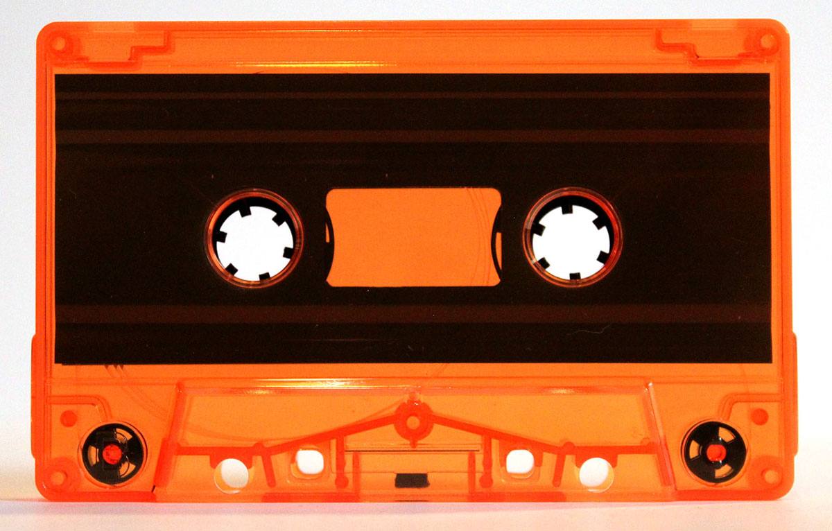 C-10 Fluorescent Orange Tint China Type I Audio cassette