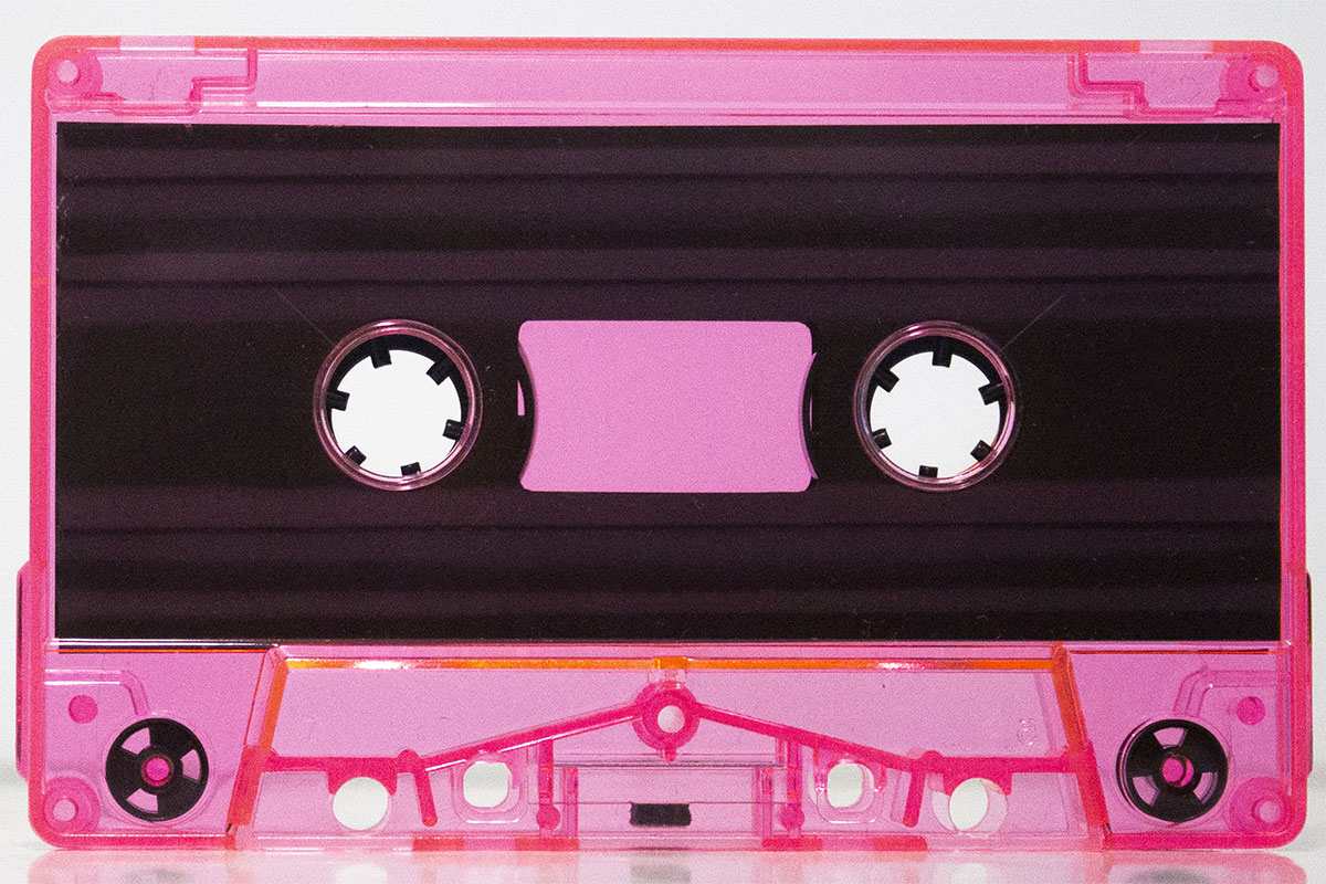 C-16 Pink Fluorescent shell with black liners Fox/RTM Type I Audio cassette