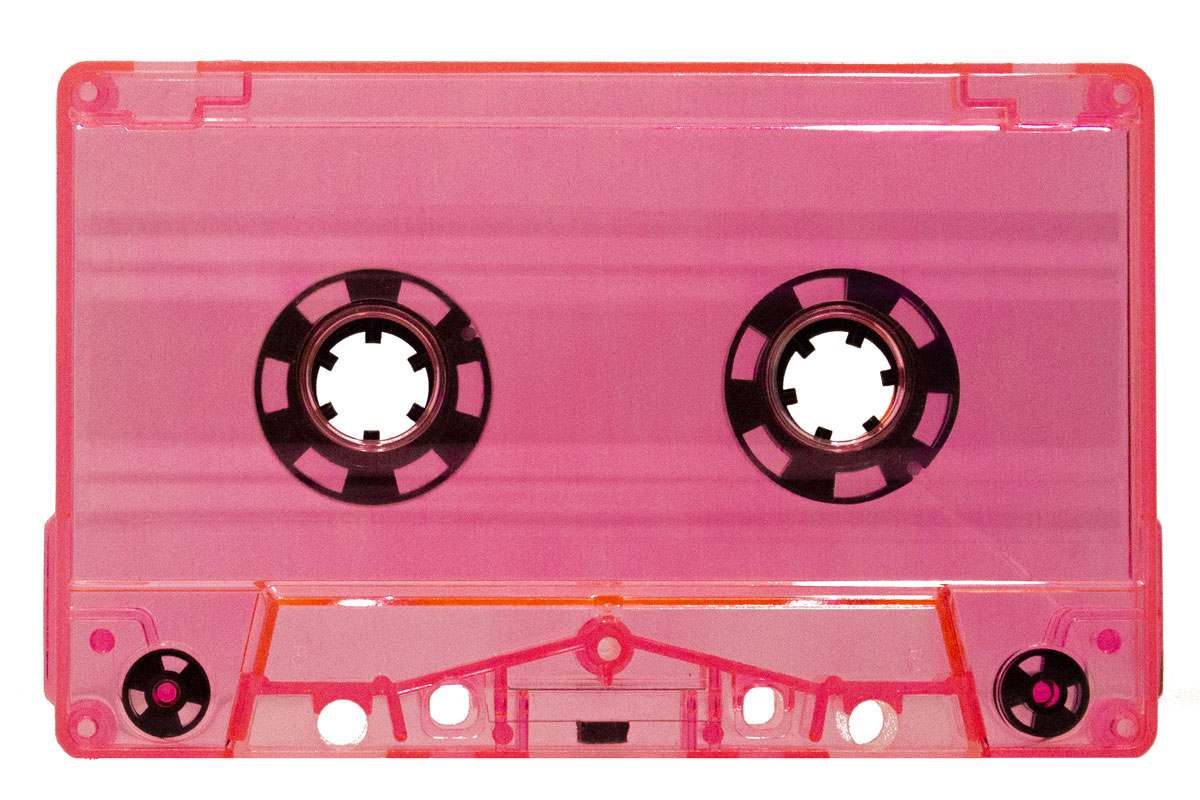 C-43 Fluorescent Pink Transparent shell China Type I Audio cassette