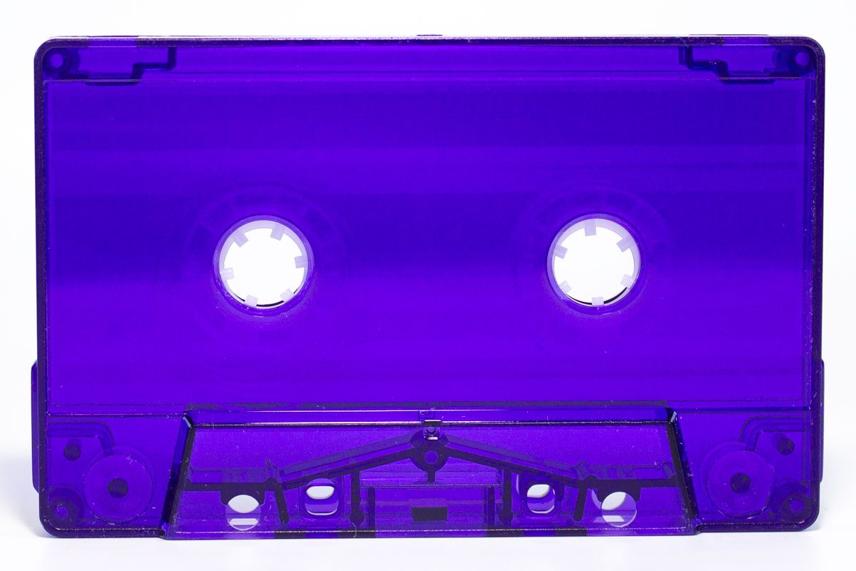 C-30 Purple Transparent shell RTM/Fox Type I Audio cassette