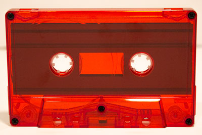 C-20 Red Transparent RTM Type I Audio cassette