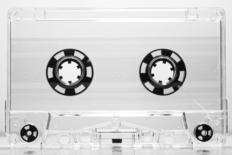 C-46 Transparent with Black Hubs Tabs Out Hifi Cassettes