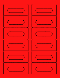 Fluorescent Hazard Orange Audio Cassette Labels for Laser and Inkjet Printers - 12 Up, Square Bottom Corners