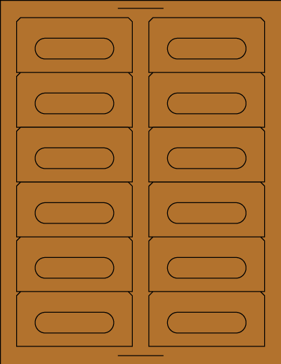 Audio Cassette Labels - 12 Up, Square Bottom Corners, Kraft