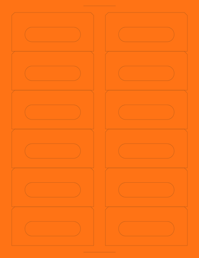 Fluorescent Orange Audio Cassette Labels for Laser and Inkjet Printers - 12 Up, Square Bottom Corners