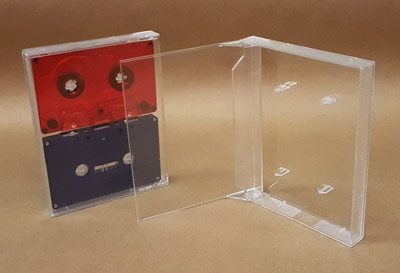 Double Cassette Box, 2 Side by Side, Clear/Clear, With Posts - 10 Pack With Free Shipping in Canada and USA
