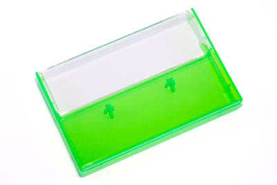 Clear/Fluorescent Green Norelco Case for Audio Cassettes, Square Corners Clear/Fluorescent Green Norelco Case for Audio Cassettes, Square Corners
