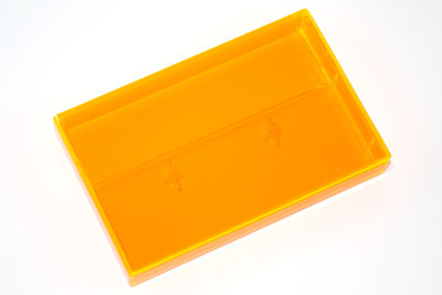 Fluorescent Orange Norelco Case for Audio Cassettes, Square Corners
