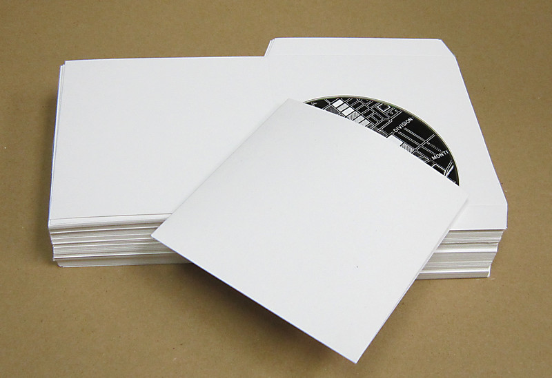 Flat White Cardboard Sleeves for CD-DVD, Uncoated