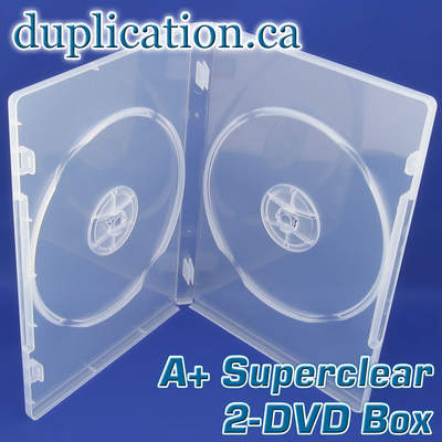 A+ Super clear standard size 2-DVD box with overlay