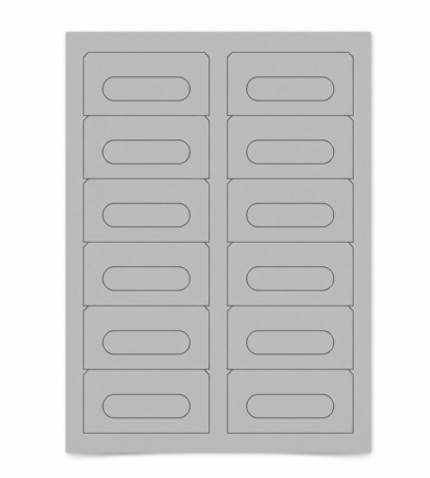 True Gray Cassette Labels - 12 Up, Square Bottom Corners (CLONE)