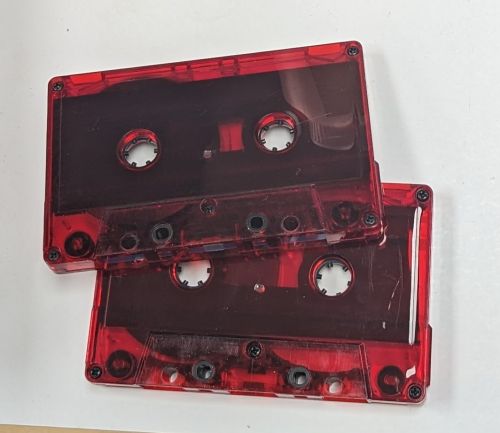 C90-100 Red Tint With Wasabi Bridge (Tabs-out) loaded with chrome tape