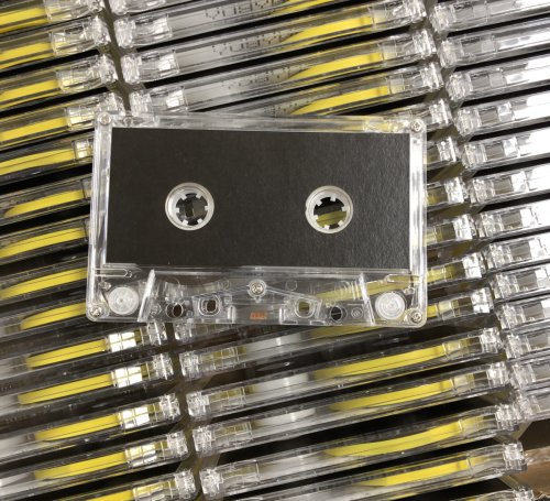 C-74 Clear Cassette with HiFi Music Grade Tape and Black Labels